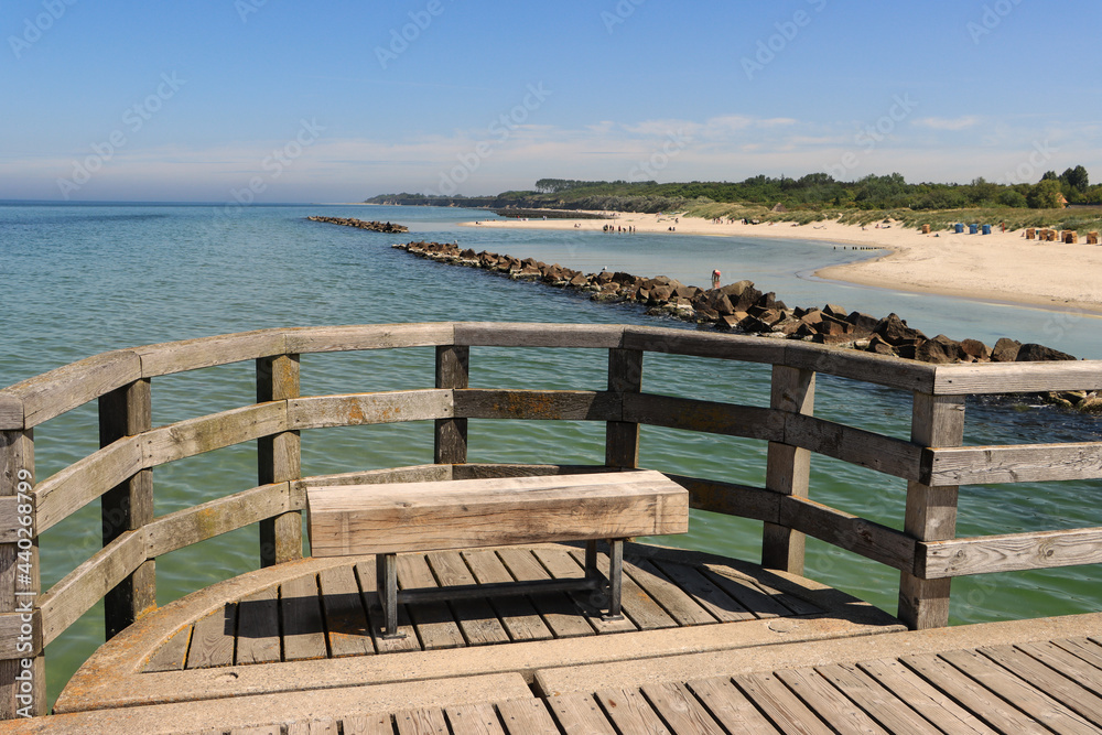 Ostseeküste am Fischland; Blick von der Wustrower Seebrücke nach Norden Ostseeküste am Fischland; Blick von der Wustrower Seebrücke nach Norden