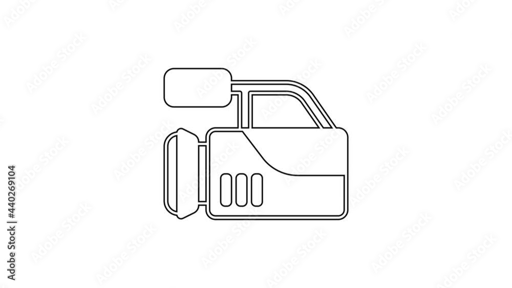 Black line Cinema camera icon isolated on white background. Video camera. Movie sign. Film projector. 4K Video motion graphic animation Black line Cinema camera icon isolated on white background. Video camera. Movie sign. Film projector. 4K Video motion graphic animation