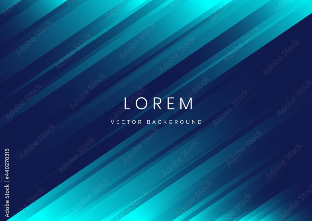 Abstract blue stripe diagonal lines light on dark blue background ...
