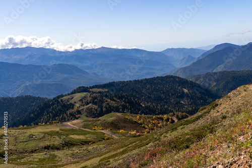 landscape with the Caucasus mountains