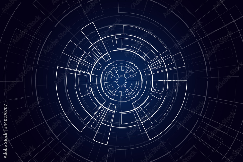 Fototapeta premium Sci fi futuristic user interface, HUD, Technology abstract background , Vector illustration. 