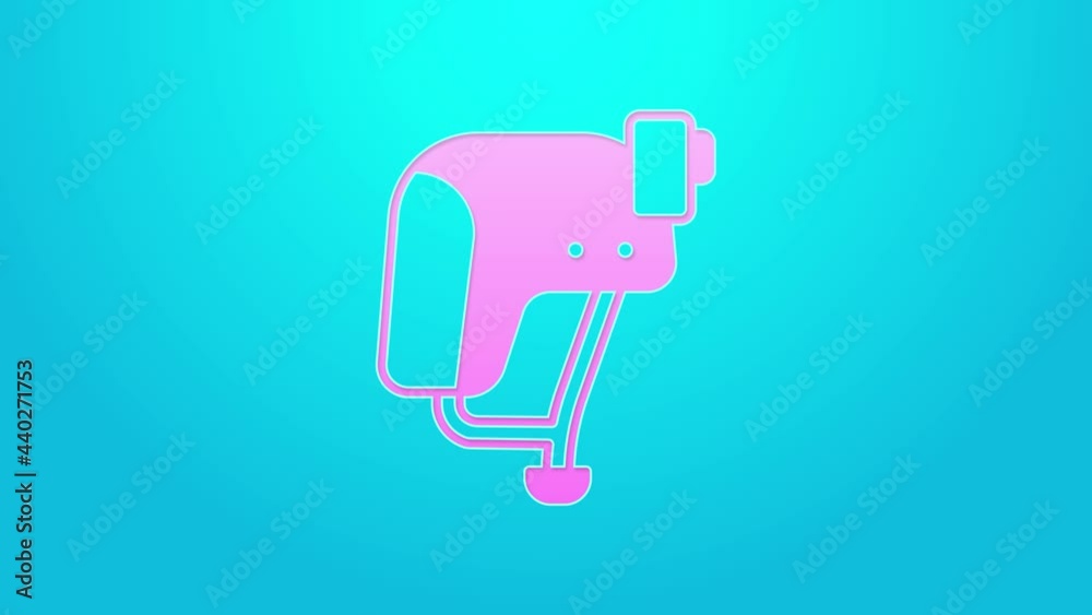 Pink line Skateboard helmet icon isolated on blue background. Extreme sport. Sport equipment. 4K Video motion graphic animation Pink line Skateboard helmet icon isolated on blue background. Extreme sport. Sport equipment. 4K Video motion graphic animation