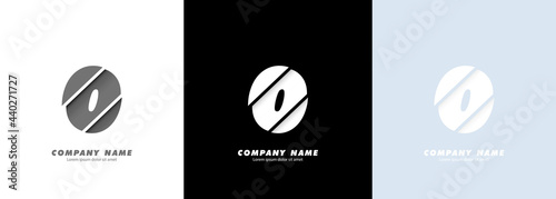 Abstract art number 0 logo. Broken design. Vector EPS 10. Isolated on white background