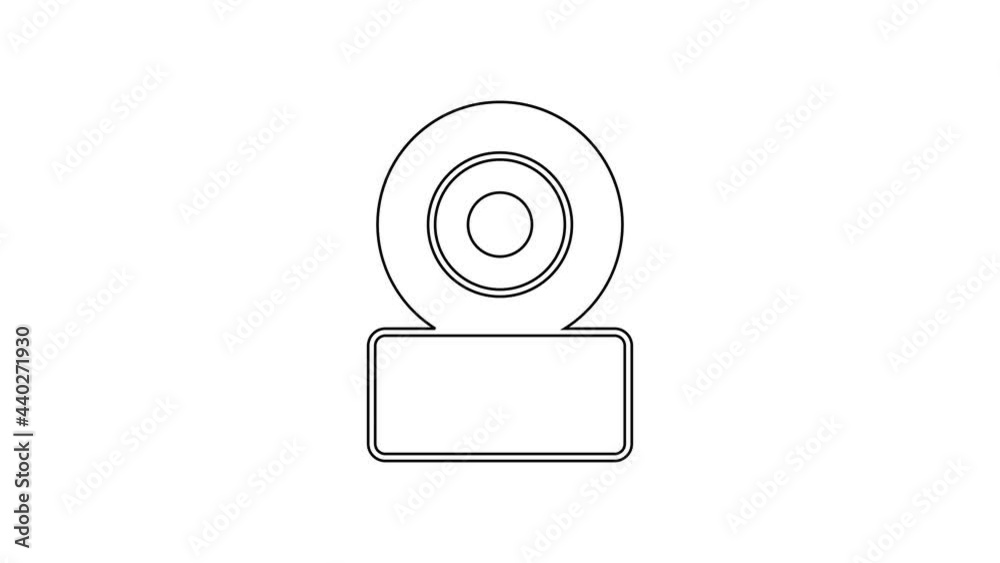 Black line Skateboard wheel icon isolated on white background. Skate wheel. 4K Video motion graphic animation Black line Skateboard wheel icon isolated on white background. Skate wheel. 4K Video motion graphic animation