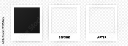 A collection of blank photo frames. Empty framing for your design. Vector template for picture, painting, poster, lettering or photo gallery. Vector EPS 10. Isolated on transparent background