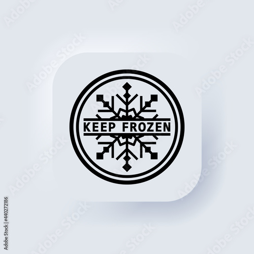 Keep frozen sign in black. Warning. Refrigerant. Elements for mobile concepts and web apps. Neumorphic UI UX white user interface web button. Neumorphism. Vector EPS 10 photo