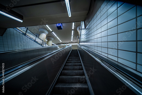 Underground Metro in Frankfurt city - Germany 