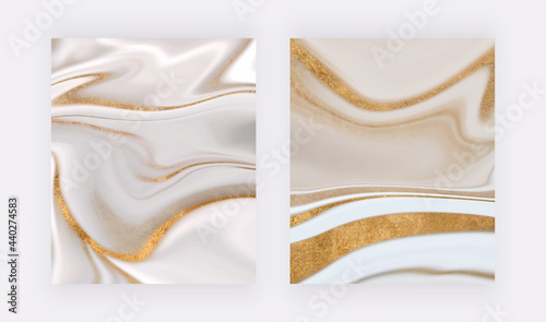 Gold glitter wall art prints with liquid texture