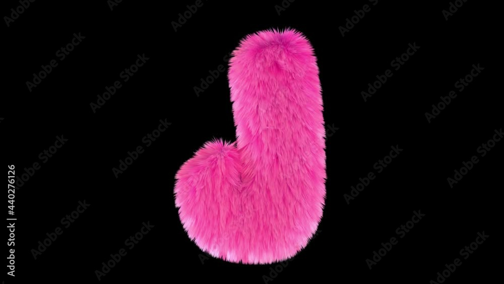 Pink fur letter J, 3D animated font, fluffy texture, with alpha channel. Pink fur letter J, 3D animated font, fluffy texture, with alpha channel.