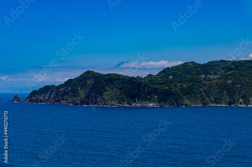 view of the sea and mountains

mount fuji Japan from Izu peninsule photo