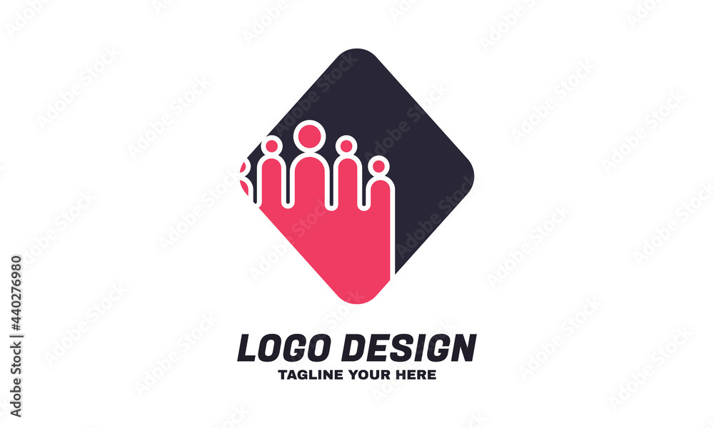 stock vector abstract discussion rectangle group logo template consult forum logo template people and consult logo