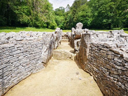 Parc Cwm long cairn, also known as Parc le Breos burial chamber, is a partly restored Neolithic chambered tomb, identified in 1937 as a Severn-Cotswold type of chambered long barrow.