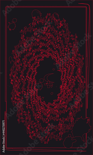 Tarot cards - back design.  Lilith