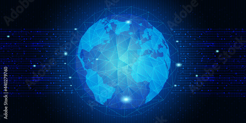 Digital global network communication connection abstract background concept vector illustration