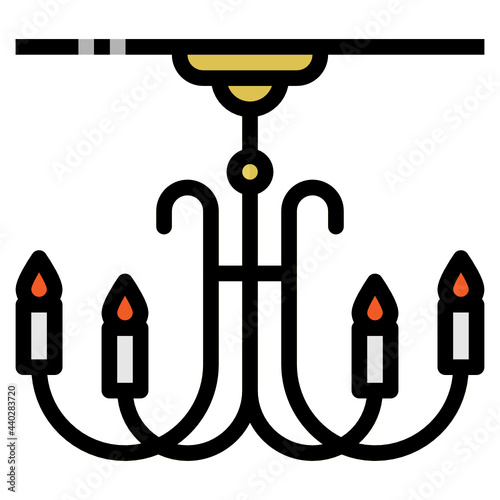 chandelier line icon