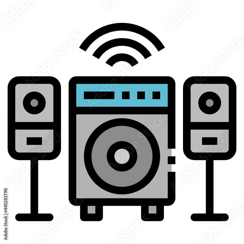 speakers line icon