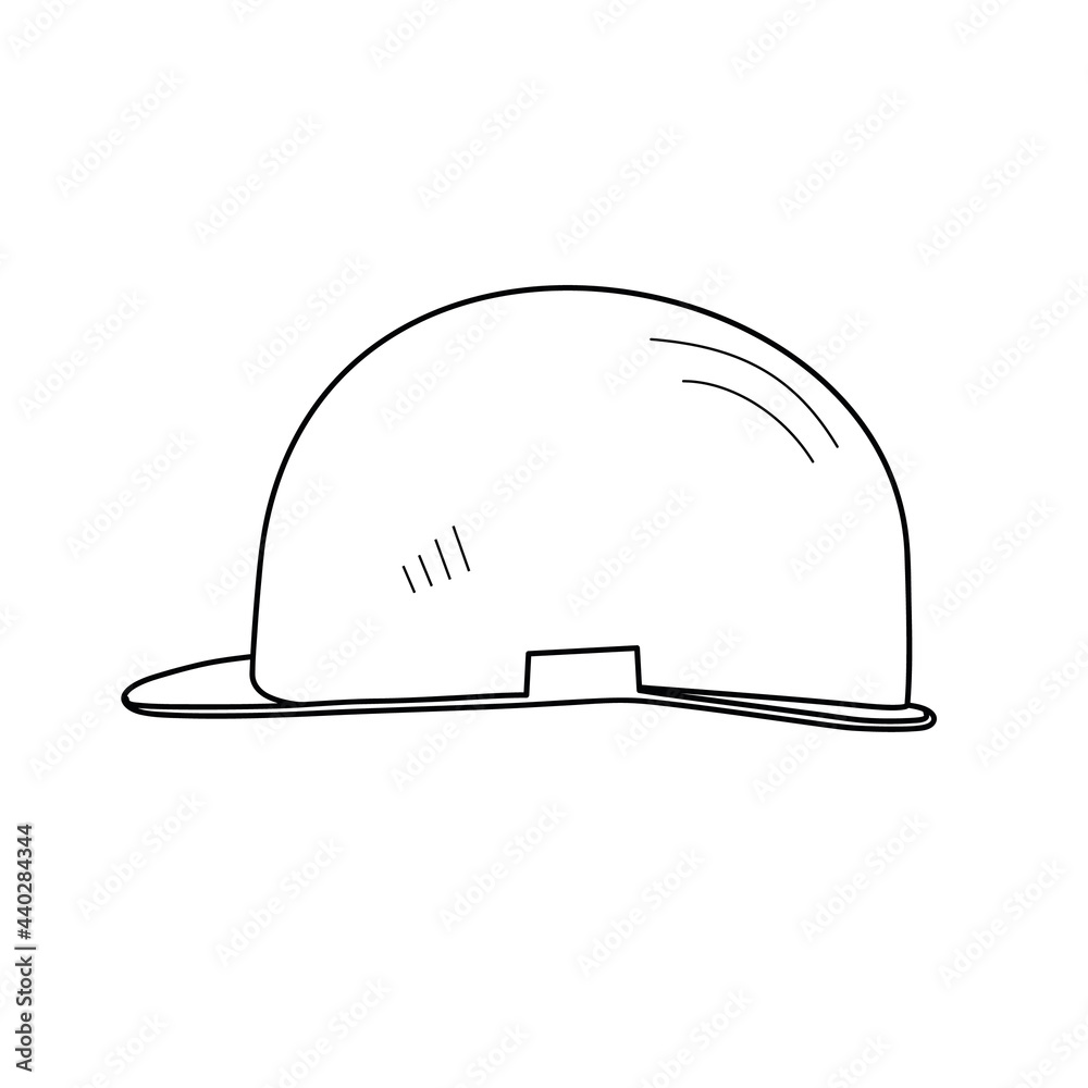 Icon of Construction Safety Helmet. Vector Illustration in trendy line art style. Design for mobile concept and web apps Icon of Construction Safety Helmet. Vector Illustration in trendy line art style. Design for mobile concept and web apps