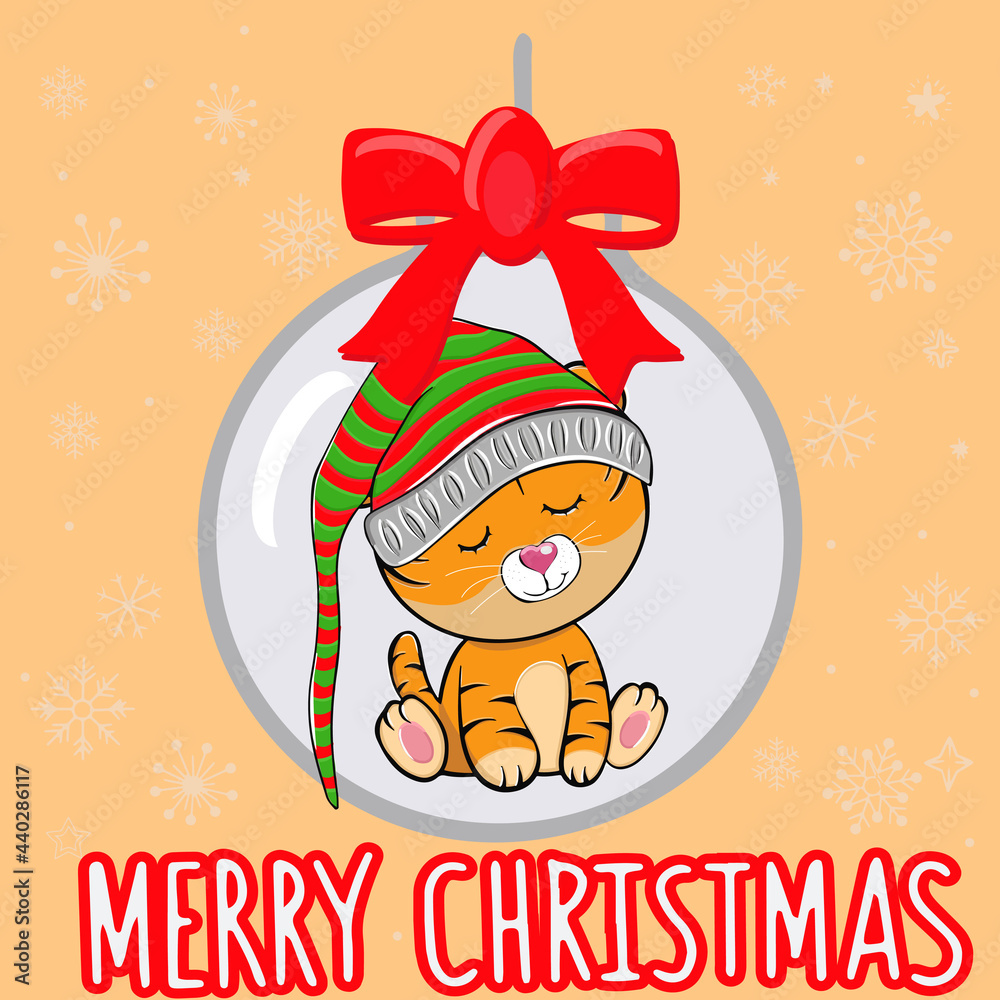 2022 eastern horoscope sign. Cute cartoon tiger. Wild kitten tiger character. Modern poster for prints, childrens postcard, poster, t-shirts. Vector illustration 2022 eastern horoscope sign. Cute cartoon tiger. Wild kitten tiger character. Modern poster for prints, childrens postcard, poster, t-shirts. Vector illustration