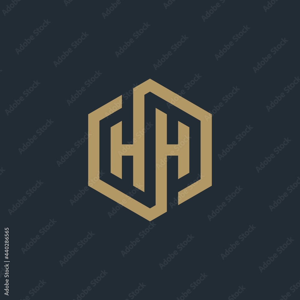 Hexagon cube letter HH logo design inspiration Hexagon cube letter HH logo design inspiration