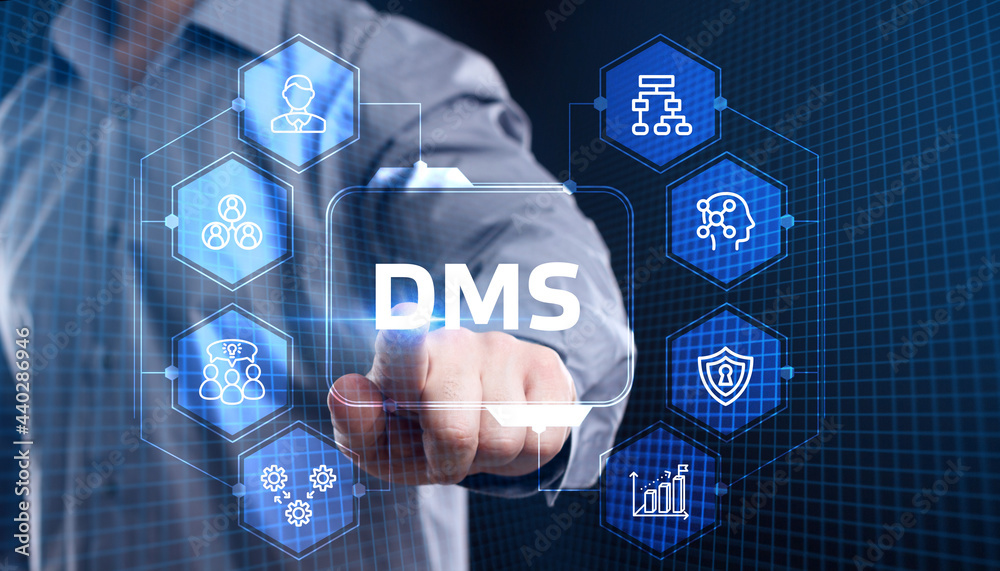 Fototapeta premium Document management DMS System Digital rights management. Business, Technology, Internet and network concept.