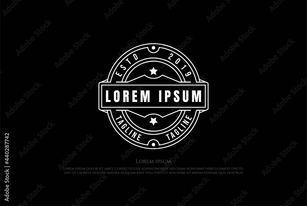 Fototapeta premium Vintage Retro Apparel Cloth Shirt Badge Emblem Label Logo Design Vector