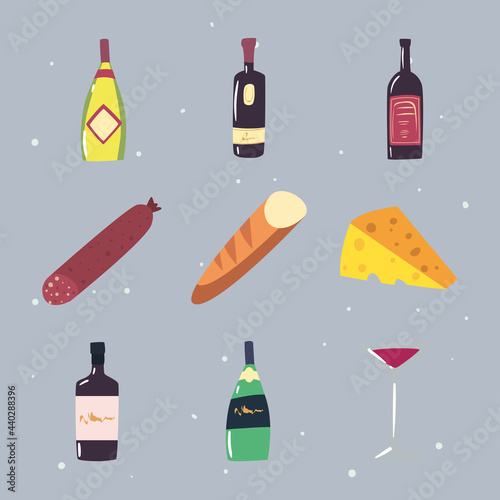 wine icon set