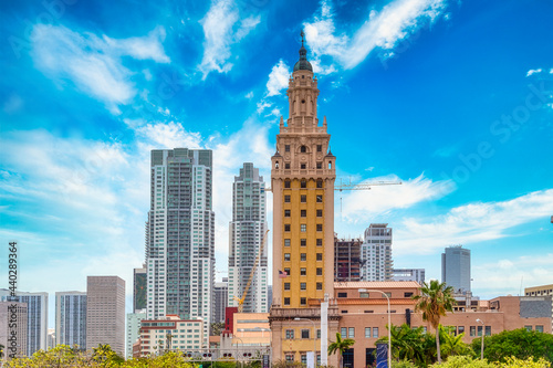 The colonial architecture of the Freedom Tower in Miami, USA