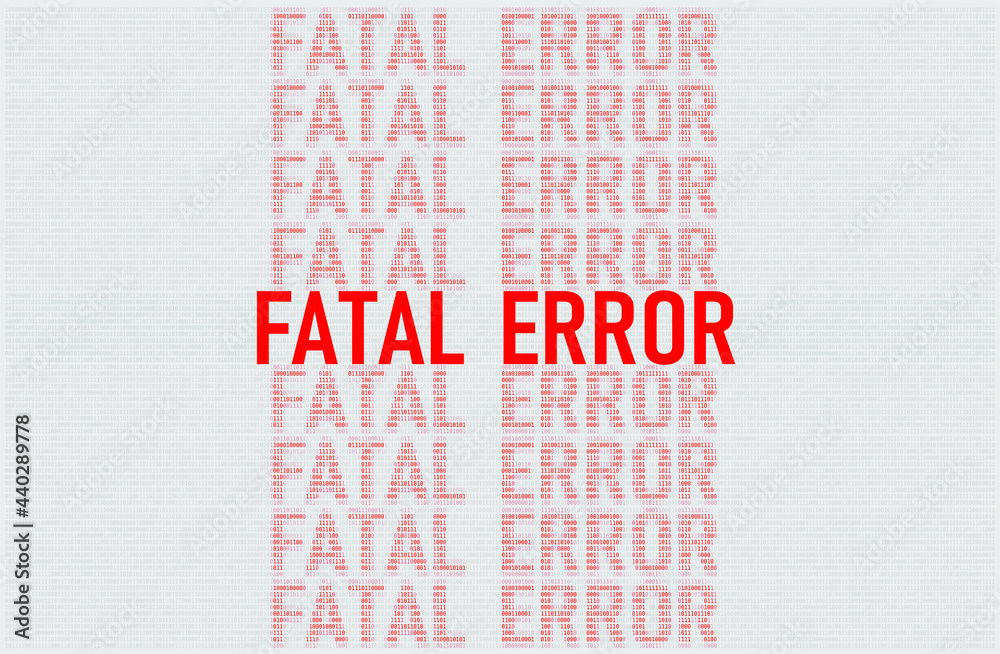 Fatal error wallpaper. Computer error screen coding. Vector