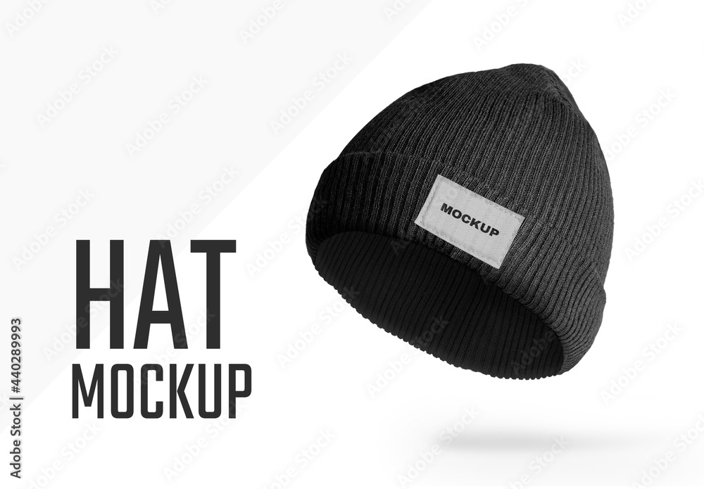 Editable Beanie Knitted Hat Mockup Stock Template