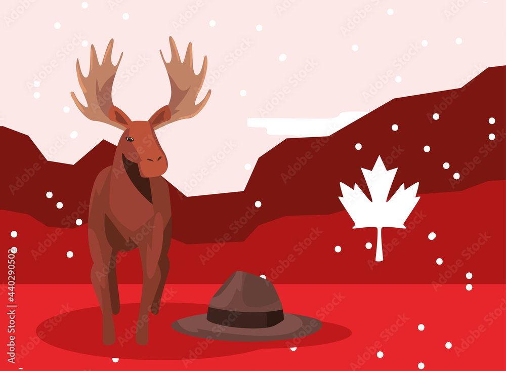 Canada moose in camp Canada moose in camp