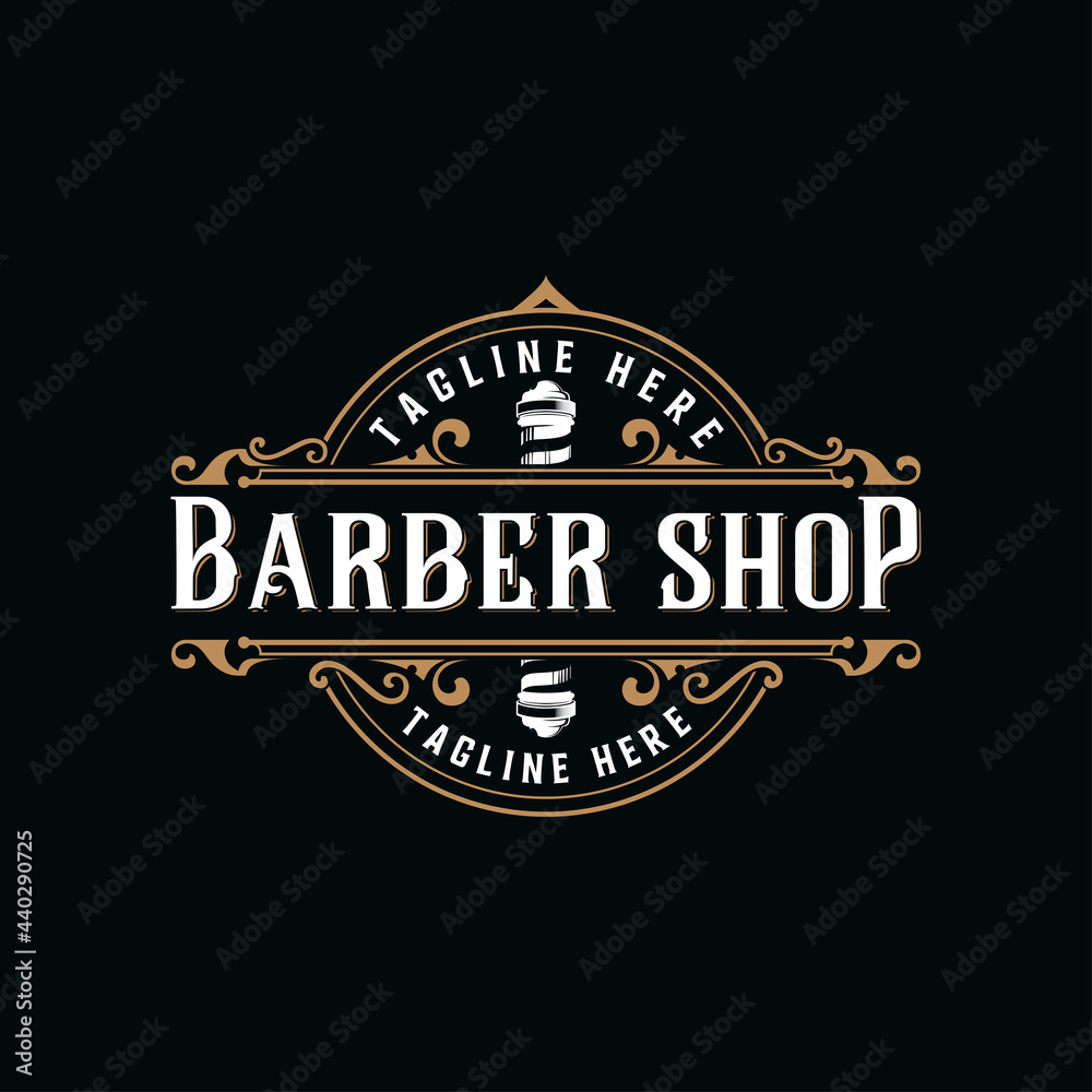 Fototapeta premium barber shop vintage logo