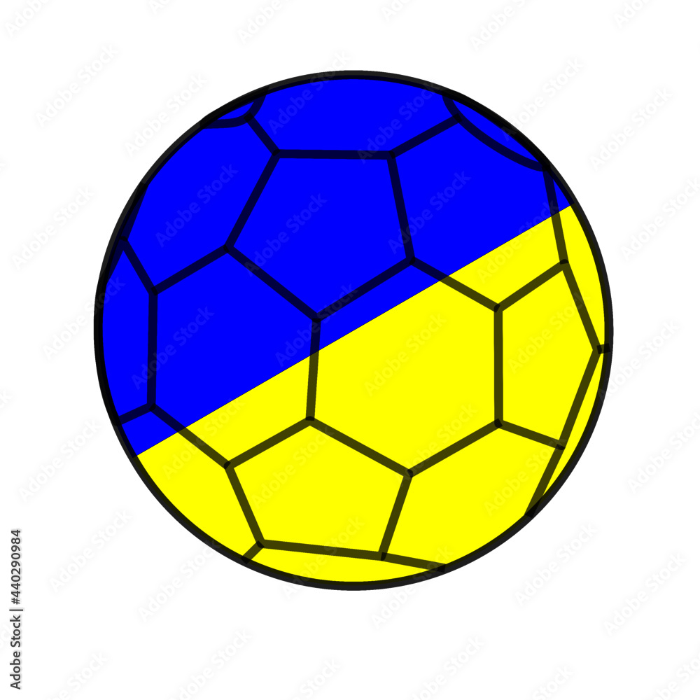 Ukrainian flag on football vector image Ukrainian flag on football vector image