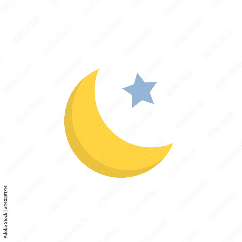 Night flat icon. Night flat icon.