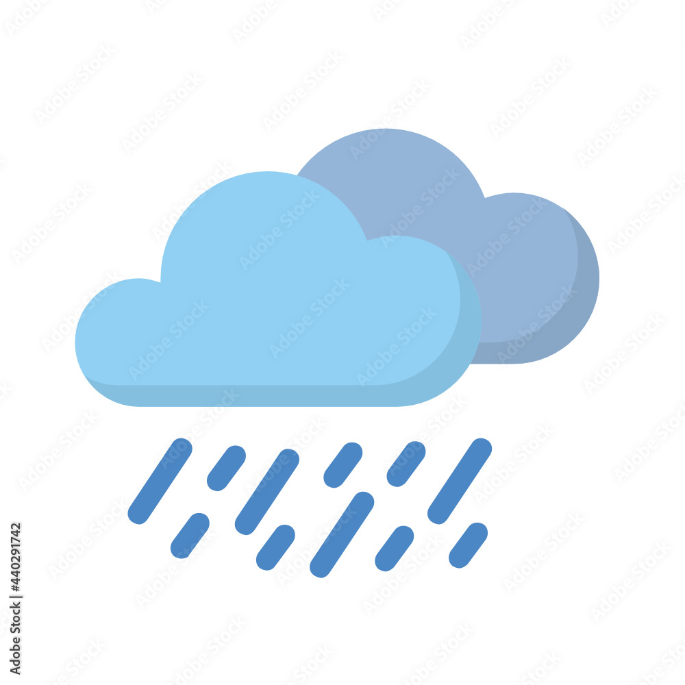 Rainy flat icon. Rainy flat icon.