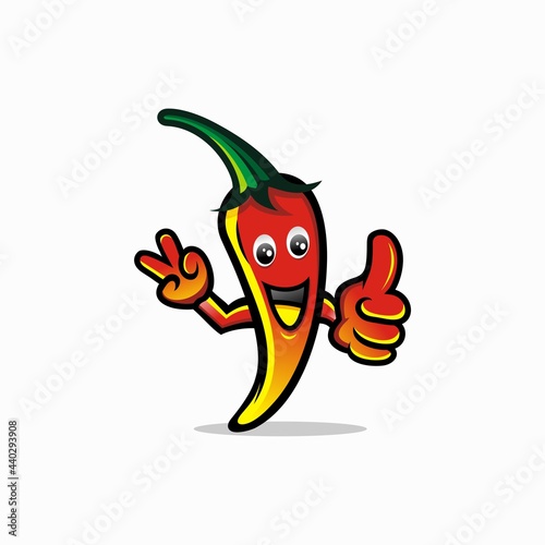 Chili logo mascot design character or restaurant logo