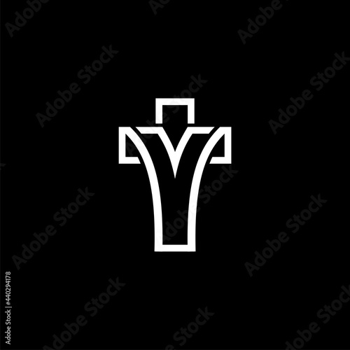 Letter Y Cross Logo for christian comunity