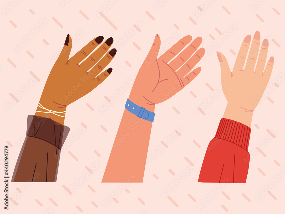 Fototapeta premium group of hands up