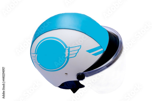 motorcycle helmet placed on a white background