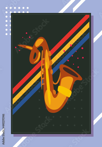 saxophone on frame