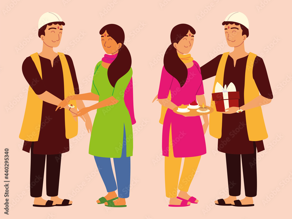Obraz premium brothers and sisters indian