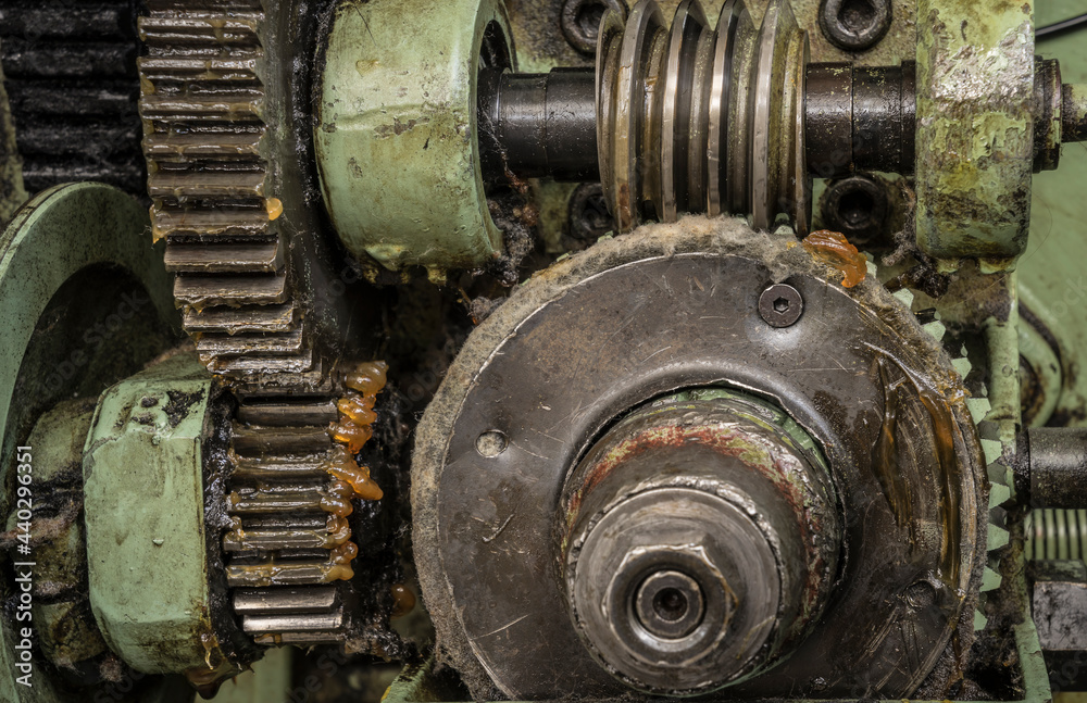 worm gearing on a historic machine worm gearing on a historic machine