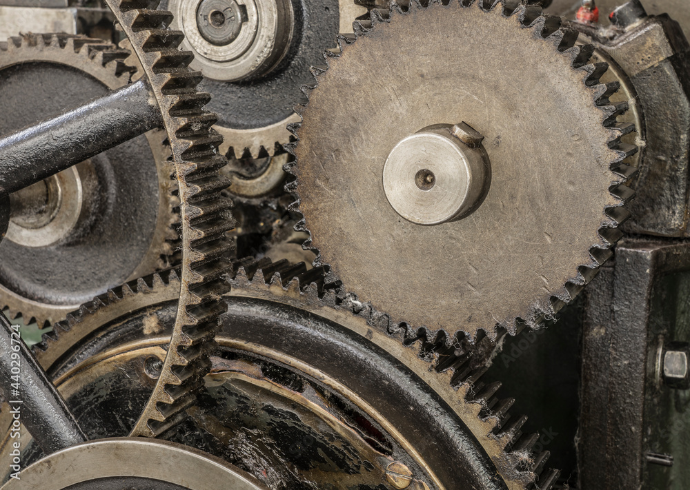 gearwheels of a historic machine