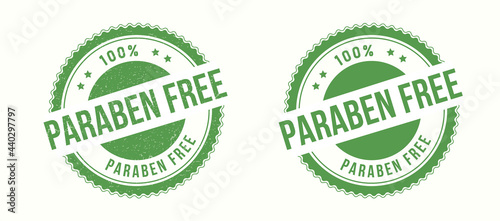 Paraben Free round stamp on white background. Paraben Free stamp photo