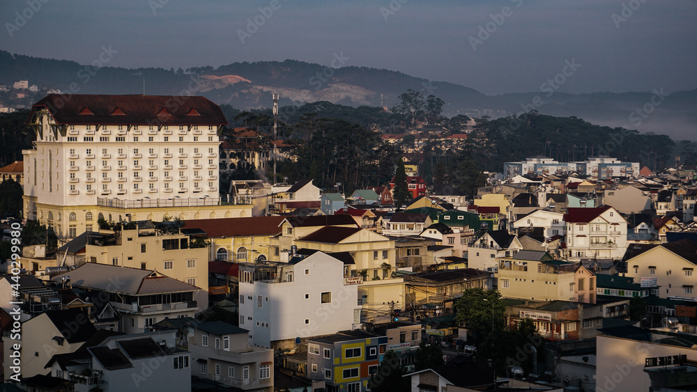 view of the city , dalat , vietnam