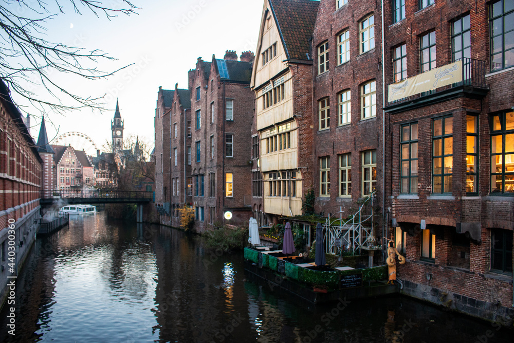 Ghent canals in Belgium