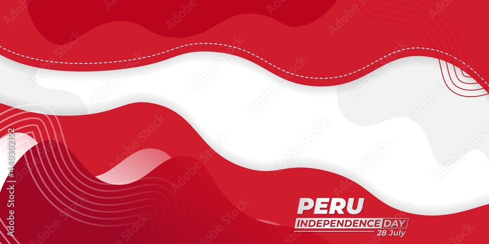 Peru Independence day with Red and White abstract design. Peru Independence day with Red and White abstract design.