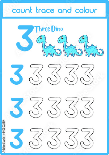 Count Traces and Colors dino