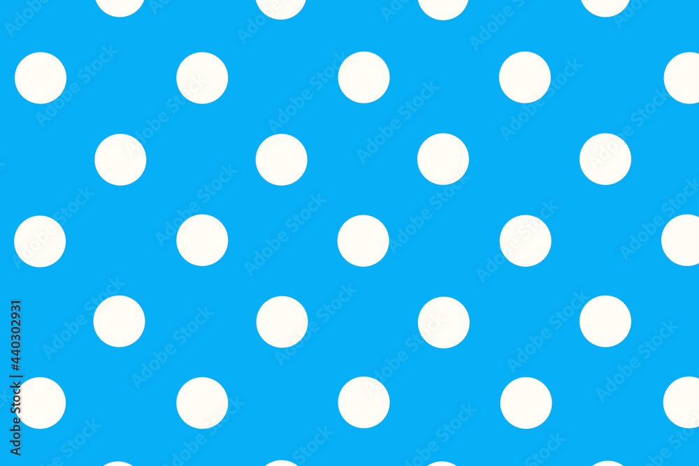 blue background with polka dots, blue background in a white circle
