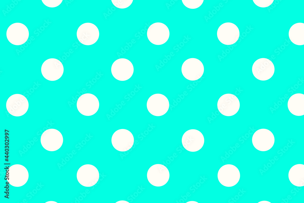 pattern, turquoise background with white polka dots