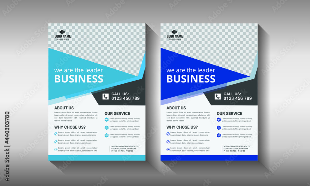 Corporate business flyer template,  pamphlet  cover design layout in blue color